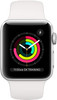 For Parts: APPLE WATCH 3 GPS 38MM SILVER ALUM WHITE SPORT BAND CRACKED SCREEN/LCD