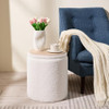 Round Boucle Upholstered Ottoman with Storage Set of 2 Vanity Stool Foot Rest