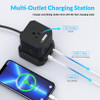 UNCAGED ERGONOMICS CUBE SURGE PROTECTOR POWER STRIP WITH USB PORTS 10FT - BLACK