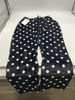 FASHION EXTRA SOFT PAJAMAS PANTS - SIZE: WOMEN S - BLACK WITH WHITE POLKA DOTS New