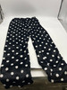 FASHION EXTRA SOFT PAJAMAS PANTS - SIZE: WOMEN S - BLACK WITH WHITE POLKA DOTS New