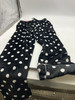 FASHION EXTRA SOFT PAJAMAS PANTS - SIZE: WOMEN S - BLACK WITH WHITE POLKA DOTS New