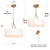 KSANA Drum Pendant Chandelier 3-Light Gold Chandelier 17.5 inch Modern New