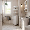 VASAGLE FLOOR CABINET MULTIFUNCTIONAL BATHROOM 3-TIER SHELF BBC63WT - WHITE
