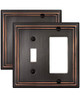 ZILLSEA COMBINATION METAL WALL PLATE 2 PACK - BRONZE