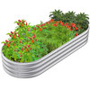 MOSTMAHES 6x2.3x1ft Raised Garden Bed Flowers, Raised Planter Box - SILVER