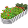 MOSTMAHES 6x2.3x1ft Raised Garden Bed Flowers, Raised Planter Box - SILVER
