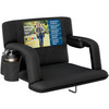 Alpcour Reclining Stadium Seat Wide Bleacher Chair with Support Cushion - Black