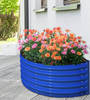 OLLE 17IN TALL DECORATIVE SEMI CIRCLE RAISED GARDEN BED - COBALT BLUE
