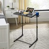 Living and More Tray Folding Table, Folding Table with Cup Holder - Black