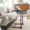 Living and More Tray Folding Table, Folding Table with Cup Holder - Black