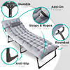 ZONETECH Folding Cot & Pad Mattress 4 Positions Adjustable, TA0019 - Gray