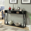 161889BL CONVENIENCE CONCEPTS TUCSON DELUXE CONSOLE TABLE WITH SHELF - BLACK