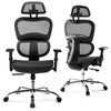 JHK ERGONOMIC HIGH BACK OFFICE CHAIR WITH HEADREST, LUMBAR SUPPORT - BLACK