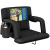 ALPCOUR RECLINING STADIUM SEAT WIDE BLEACHER CHAIR BACK SUPPORT 21"WIDE - BLACK