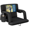 ALPCOUR RECLINING STADIUM SEAT WIDE BLEACHER CHAIR BACK SUPPORT 21"WIDE - BLACK