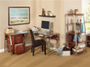 Realspace Mezza 62" W L-Shaped Desk 620475 - Cherry/Chrome Realspace Mezza 62" W L-Shaped Desk 620475 - Cherry/Chrome