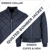SPIRE DIAMOND QUILTED BOMBER ELITE JACKET - SIZE: MEN XL - NAVY New