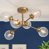 KSANA GOLD SEMI FLUSH MOUNT CEILING LIGHT DINING ROOMS KITCHEN LIVING ROOM
