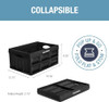 CLEVERMADE LEVERMADE COLLAPSIBLE STORAGE BIN 3PK 32L 8 GAL STACKABLE - OBSIDIAN