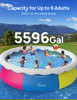 EVAJOY Inflatable Top Ring Swimming Pools 18ft*48in, Filter Pump - Blue