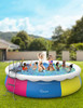EVAJOY Inflatable Top Ring Swimming Pools 18ft*48in, Filter Pump - Blue