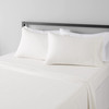 AMAZON BASICS 4 PIECE DELUXE MICROFIBER BED SHEETS QUEEN SIZE, SOLID - CREAM New