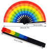 GENERIC LARGE FOLDING FAN RAINBOW STARRY SKY CRAFT HANDHELD FAN DANCING FAN -A2