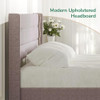 Novilla Queen Size Lift Up Storage Bed, with Fabric Headboard, N-F12006-Q-BR