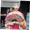 GOOHOCHY - LARGE FOLDING FANS HAND FAN WEDDING DECOR ANCIENT STYLE - COLORFUL