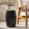 AHIOU HOME 17.75-INCHES BLACK STEEL BARREL GARDEN STOOL - BLACK