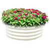 Olle 17''x 42'' Upgrade Round Galvanized Raised Garden Bed- Ivory