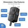 UNCAGED ERGONOMICS TRAVEL CHARGER MULTIPLE DEVICES POWER STRIP - BLACK