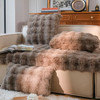 NEELVIN BROWN FAUX FUR SOFT DECORATIVE THROW PILLOW COVERS 18X18 - TAUPE WAVE