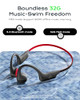 DEMICEA OPEN EAR SPORT HEADPHONES, WIRELESS BONE CONDUCTION - RED