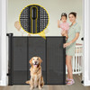 BINGGUZ REINFORCED 42” EXTRA TALL RETRACTABLE BABY GATES WITH RODS - BLACK