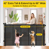 BINGGUZ REINFORCED 42” EXTRA TALL RETRACTABLE BABY GATES WITH RODS - BLACK