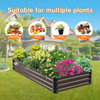GREENER 48"*96"*12" METAL PLANTER GARDEN BOX KIT - WOOD GRAIN/BLACK