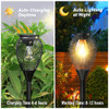 ORTINY SOLAR PATHWAY LIGHTS OUTDOOR, 2 PACK IP65 WATERPROOF - BLACK