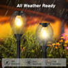 ORTINY SOLAR PATHWAY LIGHTS OUTDOOR, 2 PACK IP65 WATERPROOF - BLACK