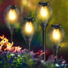 ORTINY SOLAR PATHWAY LIGHTS OUTDOOR, 2 PACK IP65 WATERPROOF - BLACK