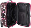 ROCKLAND 2 PIECE LUGGAGE SET CARRY-ON ROLLING SUITCASE TOTE BAG - PINK GIRAFFE New