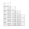 SONGMICS Box Set of 18 Shoe Storage Box, Fit up to US Size 13 - Clear/White