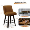 MUUEGM COUNTER HEIGHT BAR STOOLS SWIVEL WITH BACK SET OF 1 - WHISKY