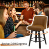 MUUEGM COUNTER HEIGHT BAR STOOLS SWIVEL WITH BACK SET OF 1 - WHISKY