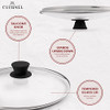 CUISINEL GLASS LIDS SET 8"+10"+12" (20.32cm+25.4cm+30.48cm) - BLACK