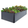SAVANA GARDEN BED BOX PLANTER, 24" EXTRA TALL, METAL, 96"X48"X24", MIDNIGHT GREY