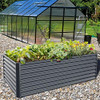 SAVANA GARDEN BED BOX PLANTER, 24" EXTRA TALL, METAL, 96"X48"X24", MIDNIGHT GREY