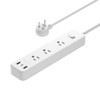 AMAZON BASICS RECTANGLE POWER STRIP 3 OUTLET 3 USB PORTS 5 FT CORD - WHITE