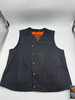 TRUE ELEMENT MENS STYLE LEATHER MOTORCYCLE VEST - SIZE: MEN L - BLACK New